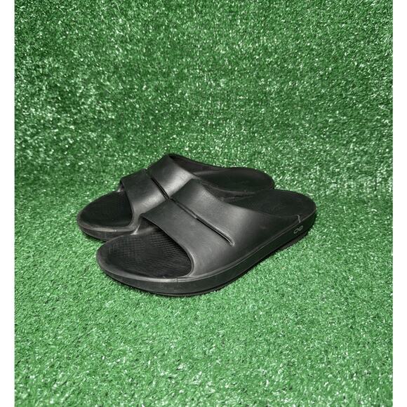 OOFOS OOahh Sport Slide Sandal Comfort Recovery Black Womens Size 9 Mens Size 7 - Picture 4 of 8